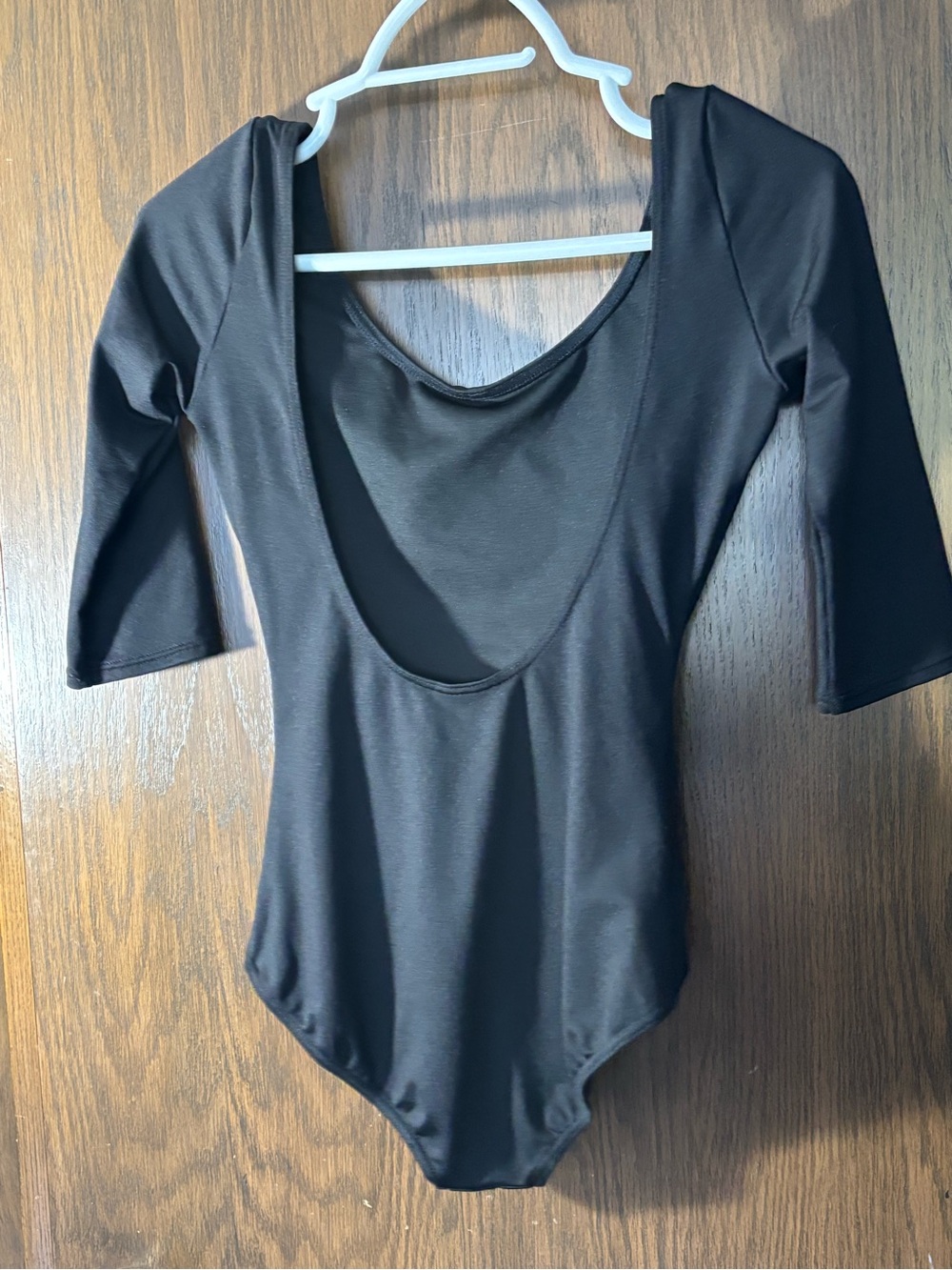 Capezio BOATNECK 3/4 SLEEVE LEOTARD Black Adult Leotard - Picture 2 of 4